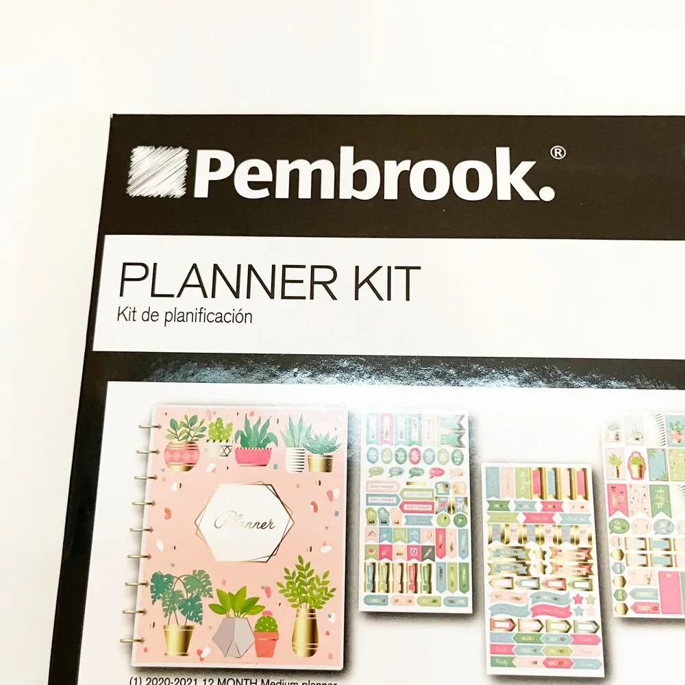 Pembrook Planner Kit 12 Month Planner Stickers Dividers Clips Notes New DIY